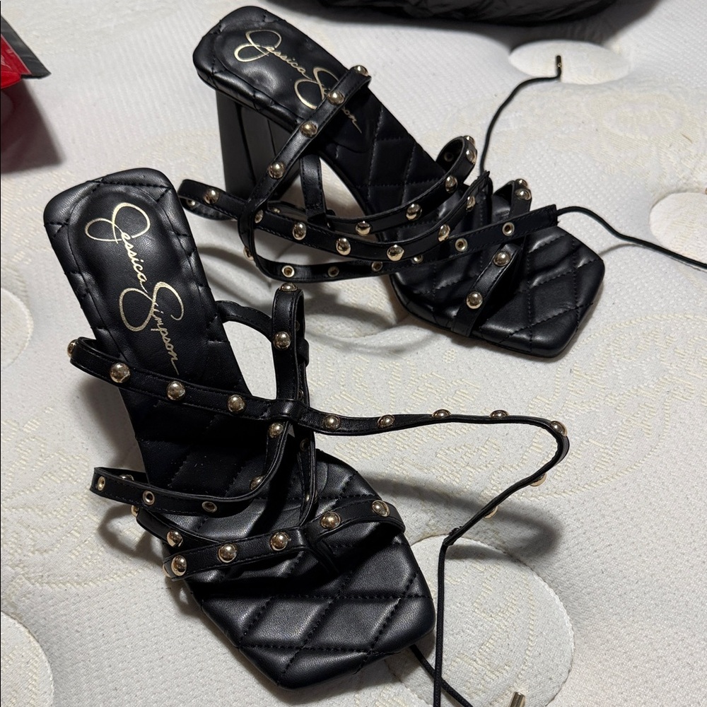 Jessica Simpson Black Studded Heels